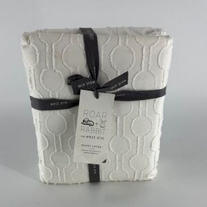 West Elm Roar & Rabbit Circle Lattice Jacquard Duvet Cover
White Full/Queen NWT